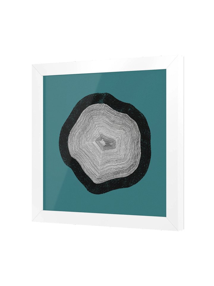 "Layers upon Layers" - Framed Minimalist Art Print - Teal product image (2)
