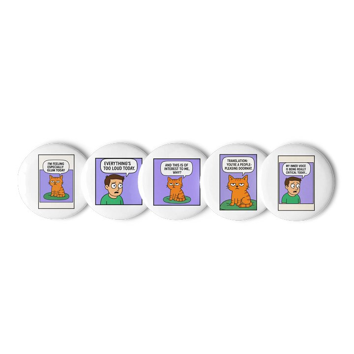 PTSD CARTOON - SAY HOW YOU FEEL! [Badges] product image (1)