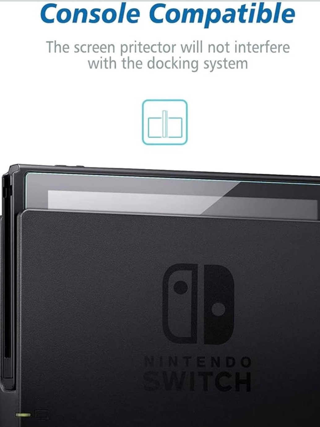 NEW'C 2 Pack Designed for Nintendo Switch Screen Protector Tempered Glass, Case Friendly Anti Scratch Bubble Free Ultra Resistant product image (8)