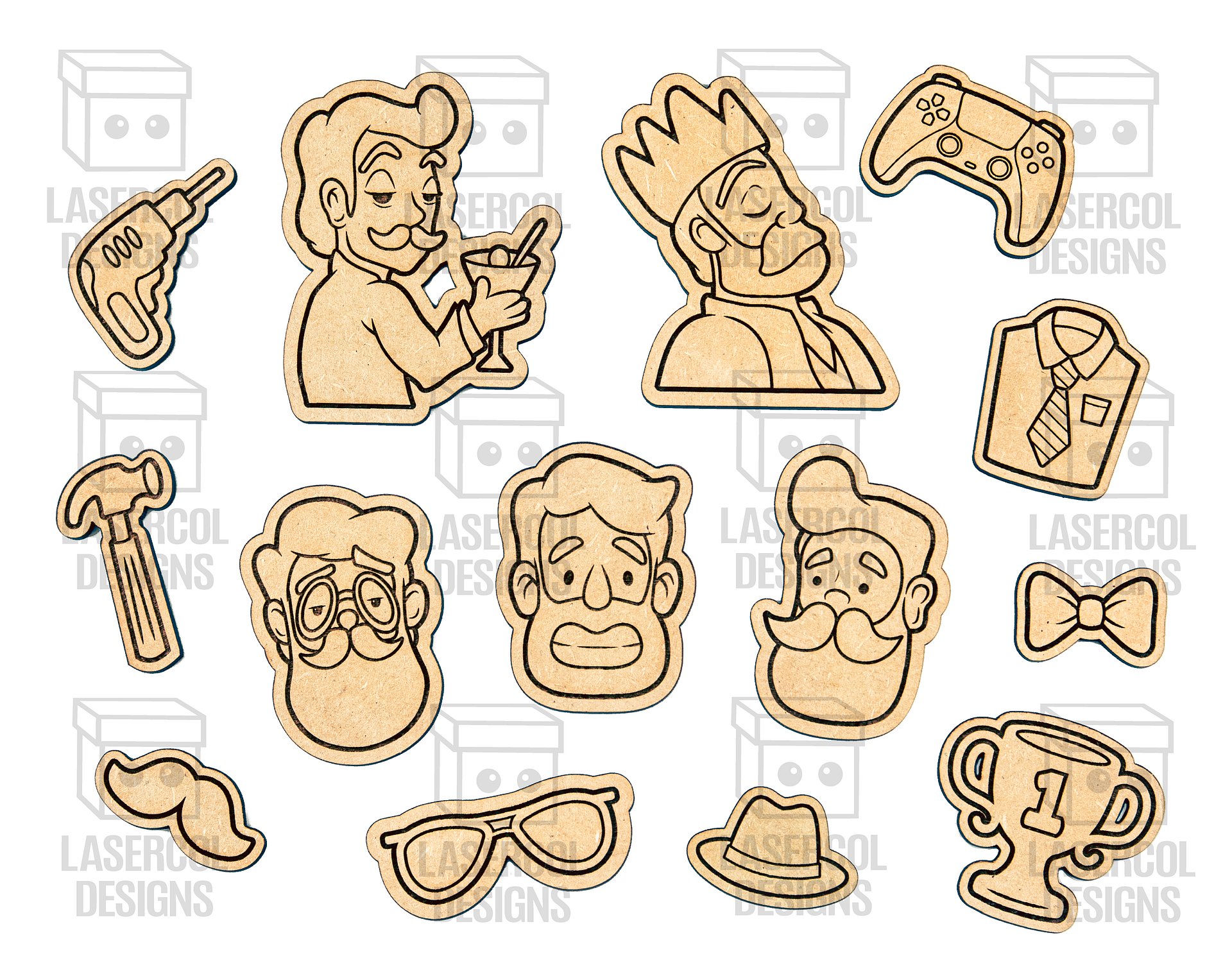 Father's Day Paint Kit DIY Cut Outs Set 1 & 2 - Laser Cut Files product image (7)