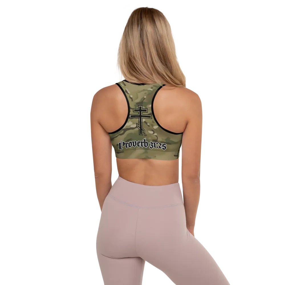 Faithful Camo: Proverb 3:25 Padded Sports Bra - Multicam product image (8)