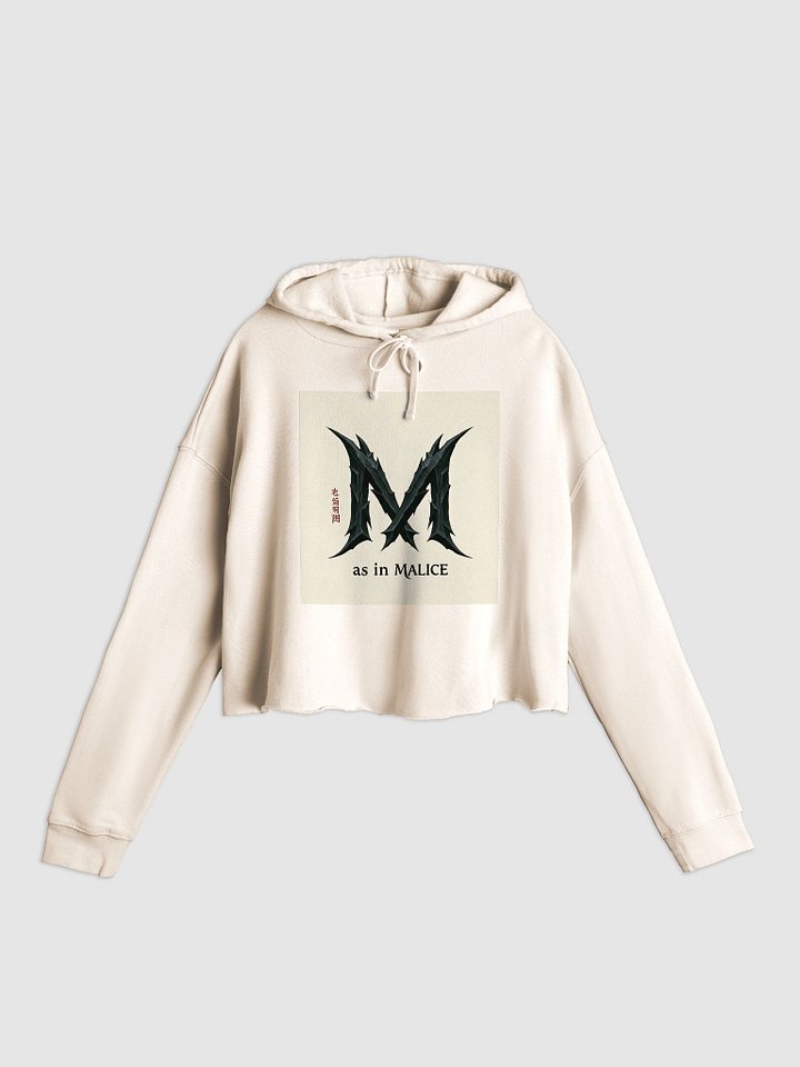 M as in malice women`s lightweight cropped hoodie by dark alphabet product image (2)