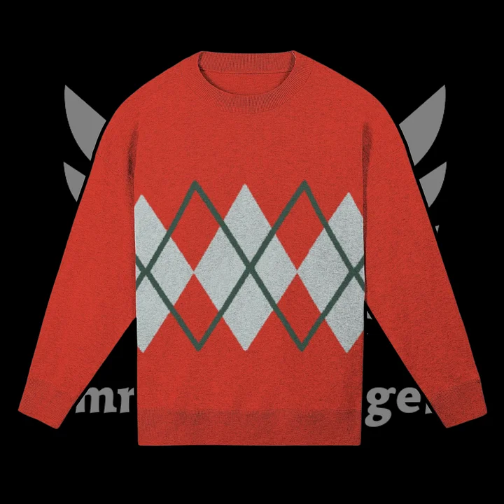 Argyle Red Knitted Relaxed Sweater product image (1)