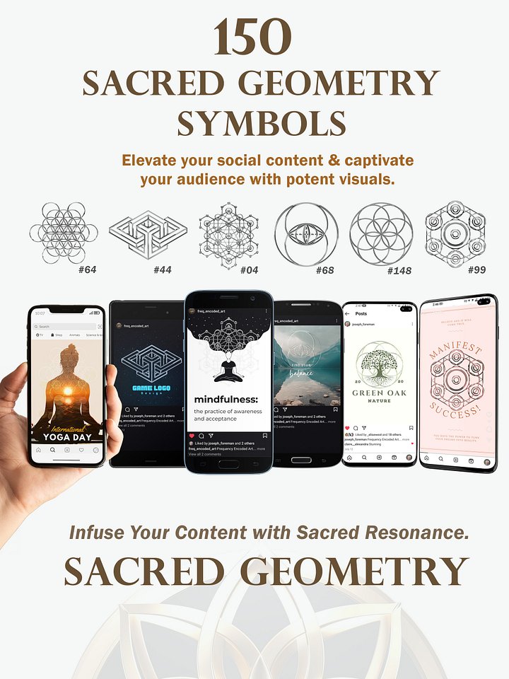 Sacred Geometry Bundle – 150x 3D PNG Symbols | 8K High-Res product image (2)