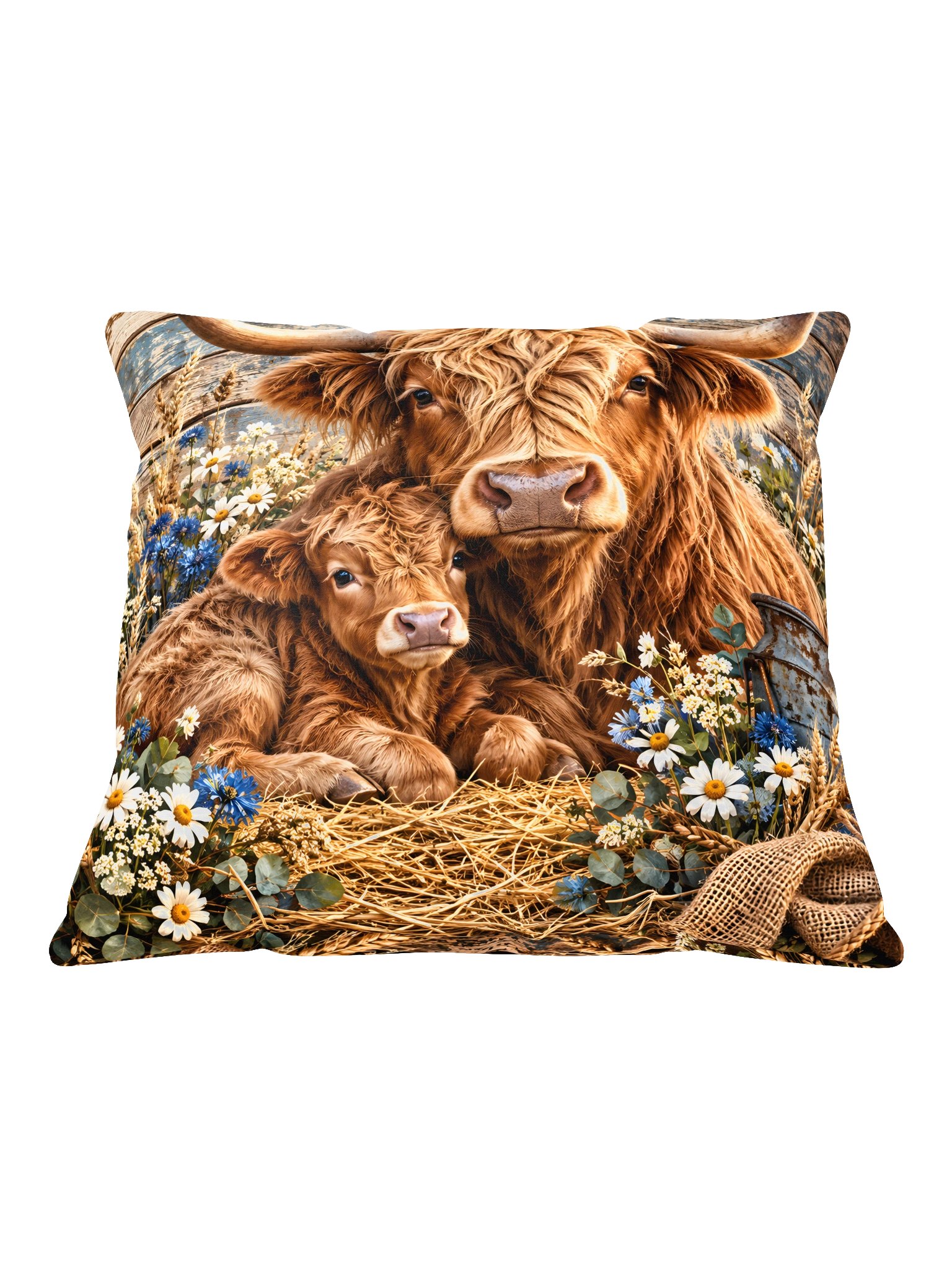 Country Hearts — Cow & Calf Rustic Farmhouse Cushion product image (1)