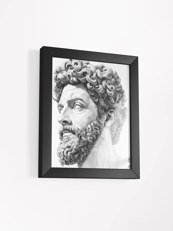 Marcus Aurelius: The Stoic’s Gaze — Charcoal Portrait Art Print (8×10) | Ancient Rome Classical Wall Art | Minimalist Black & White product image (1)