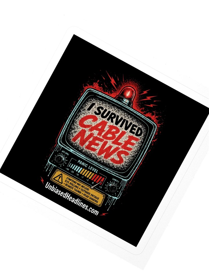 I Survived Cable News (TV Panic-Meter) Sticker product image (2)
