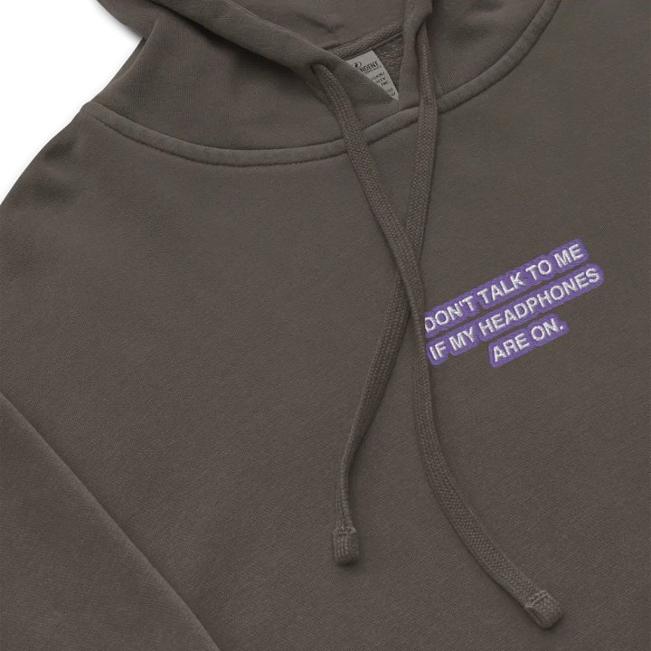 HEADPHONES ON (purple bubble design 2) embroidered pigment hoodie product image (1)
