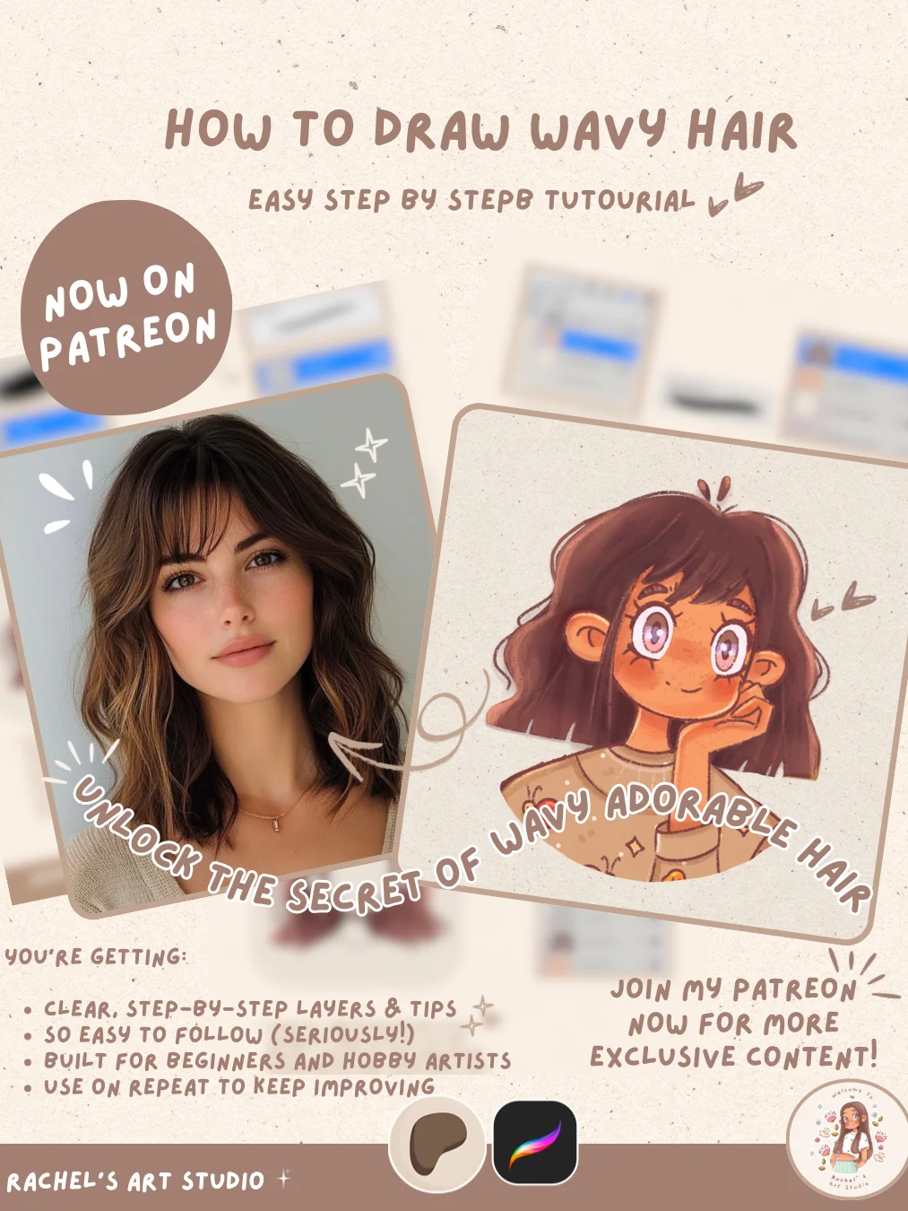 Drawing Wavy Hair || Step-by-Step Tutorial product image (1)