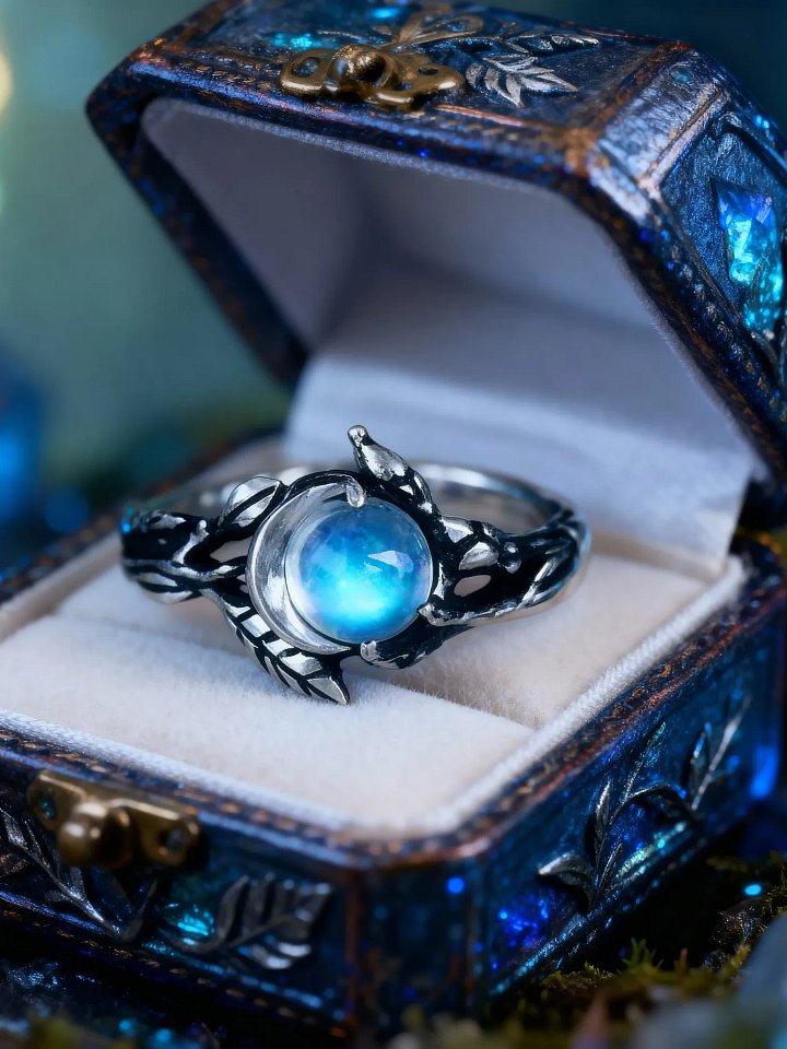 The Oracle's Moonstone & Crescent Ring product image (1)