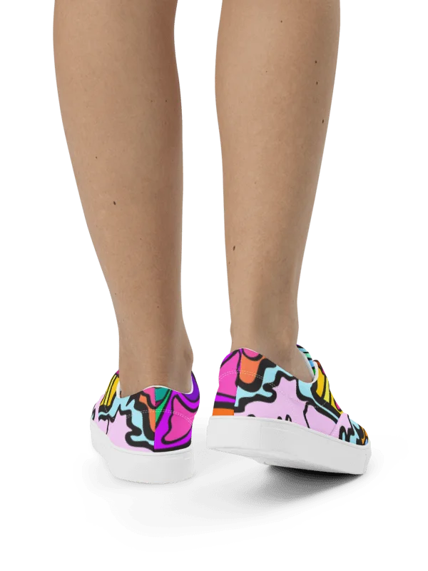 Vibrant Swirl Women's Canvas Shoes - Wave at Sunset product image (7)
