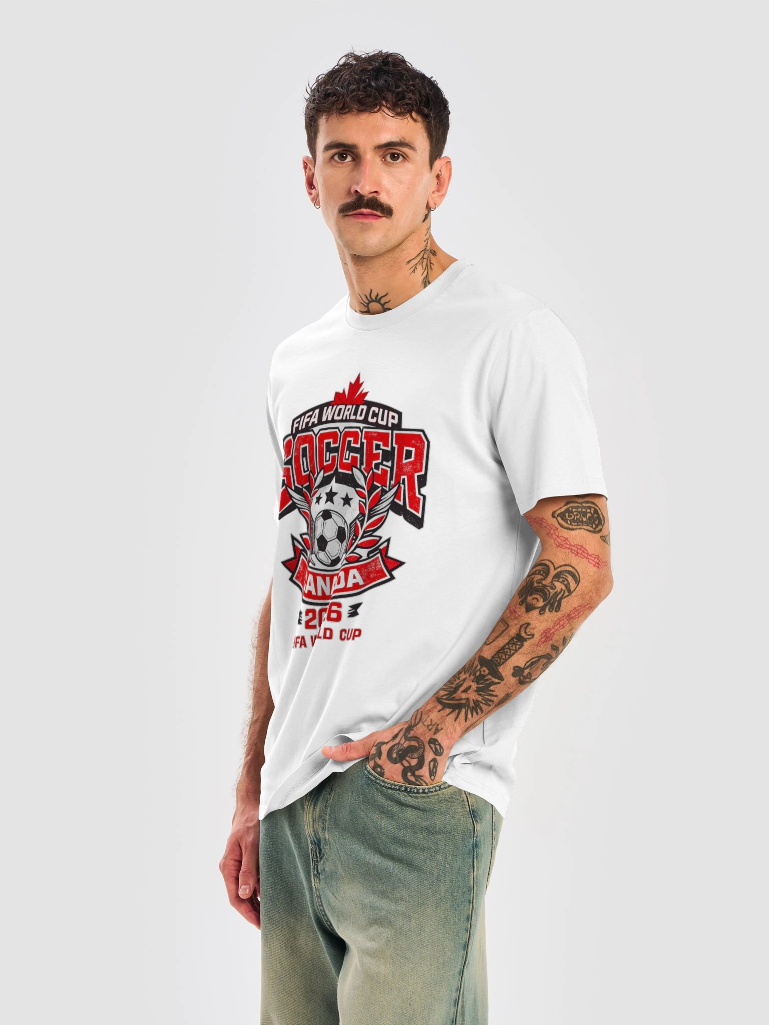World Cup 2026 Urban Clash Tee 🔴⚽ | Street Soccer Graphic Shirt (Canada Edition) product image (6)