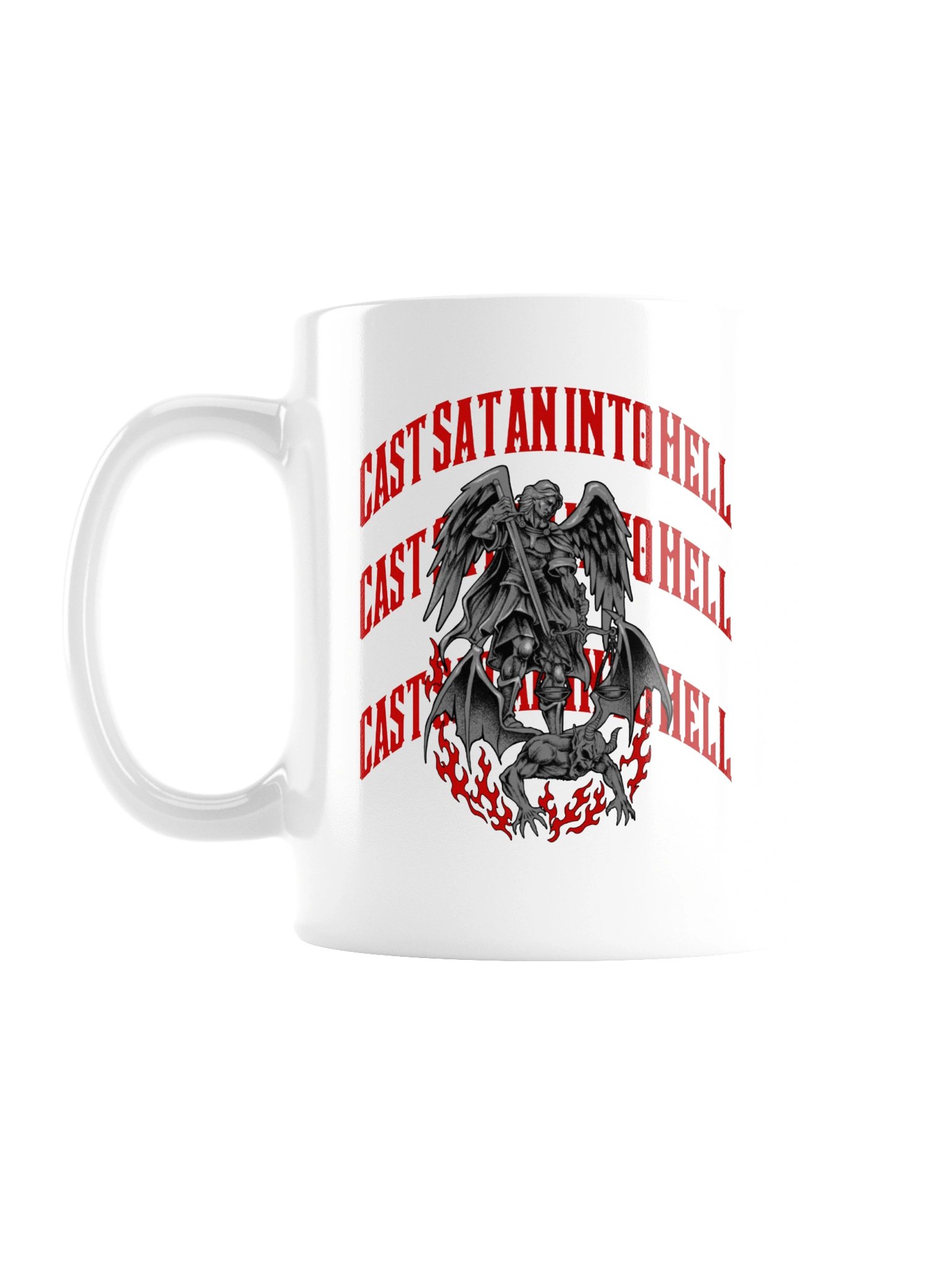 Cast Satan into Hell Metacore Saint Michael V2 - white mug product image (2)