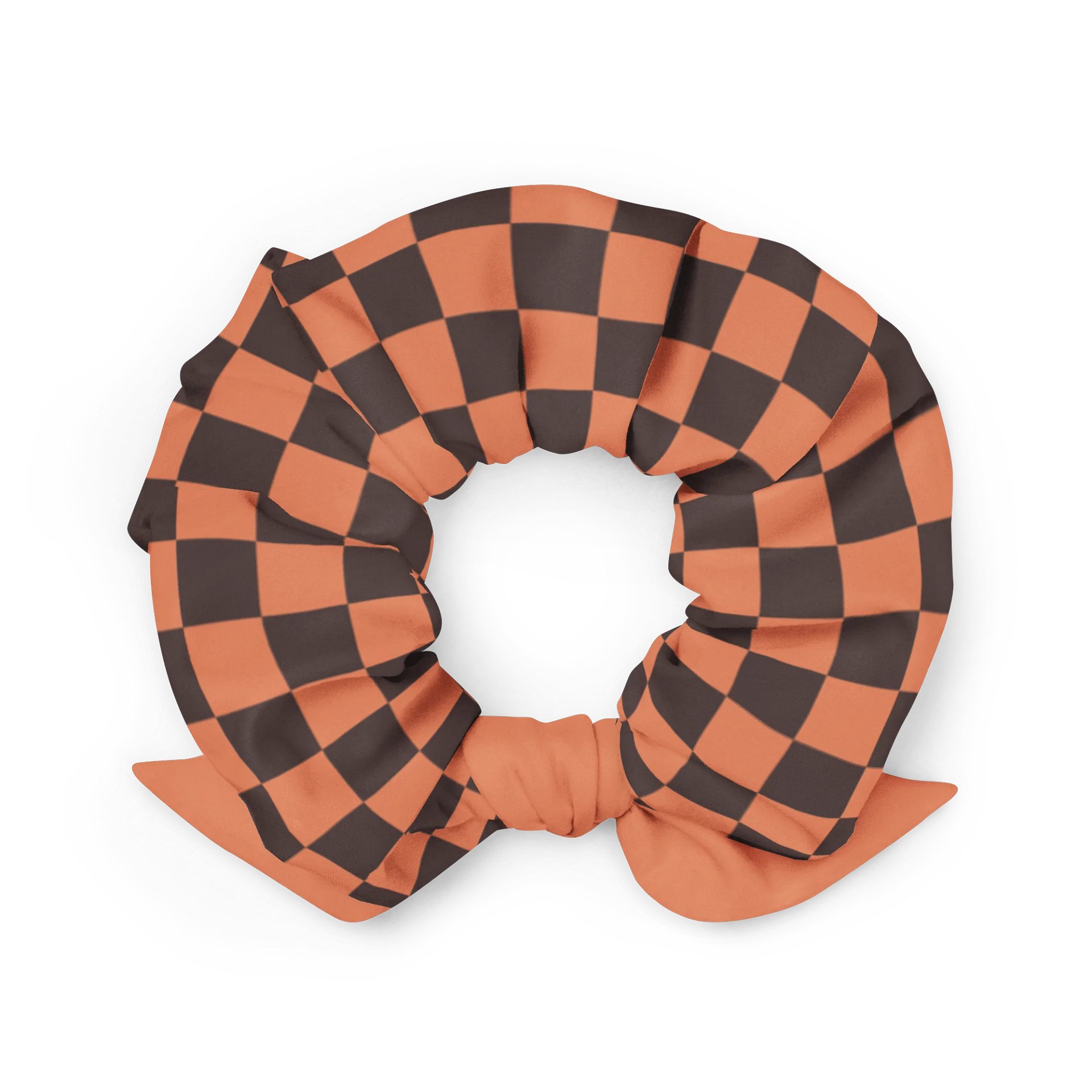Orange n' Brown Checker Scrunchie product image (2)