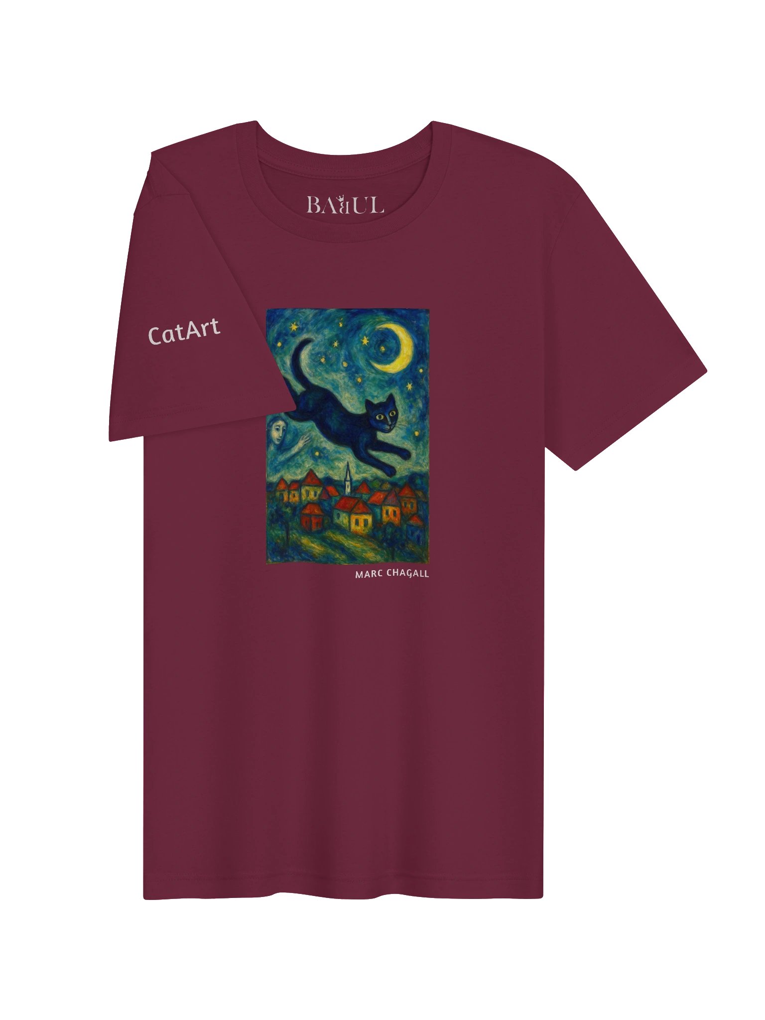 CATART Unisex Jersey Cat T-Shirt - MARC CHAGALL - Iconic Painting Reimagined with Cats product image (3)