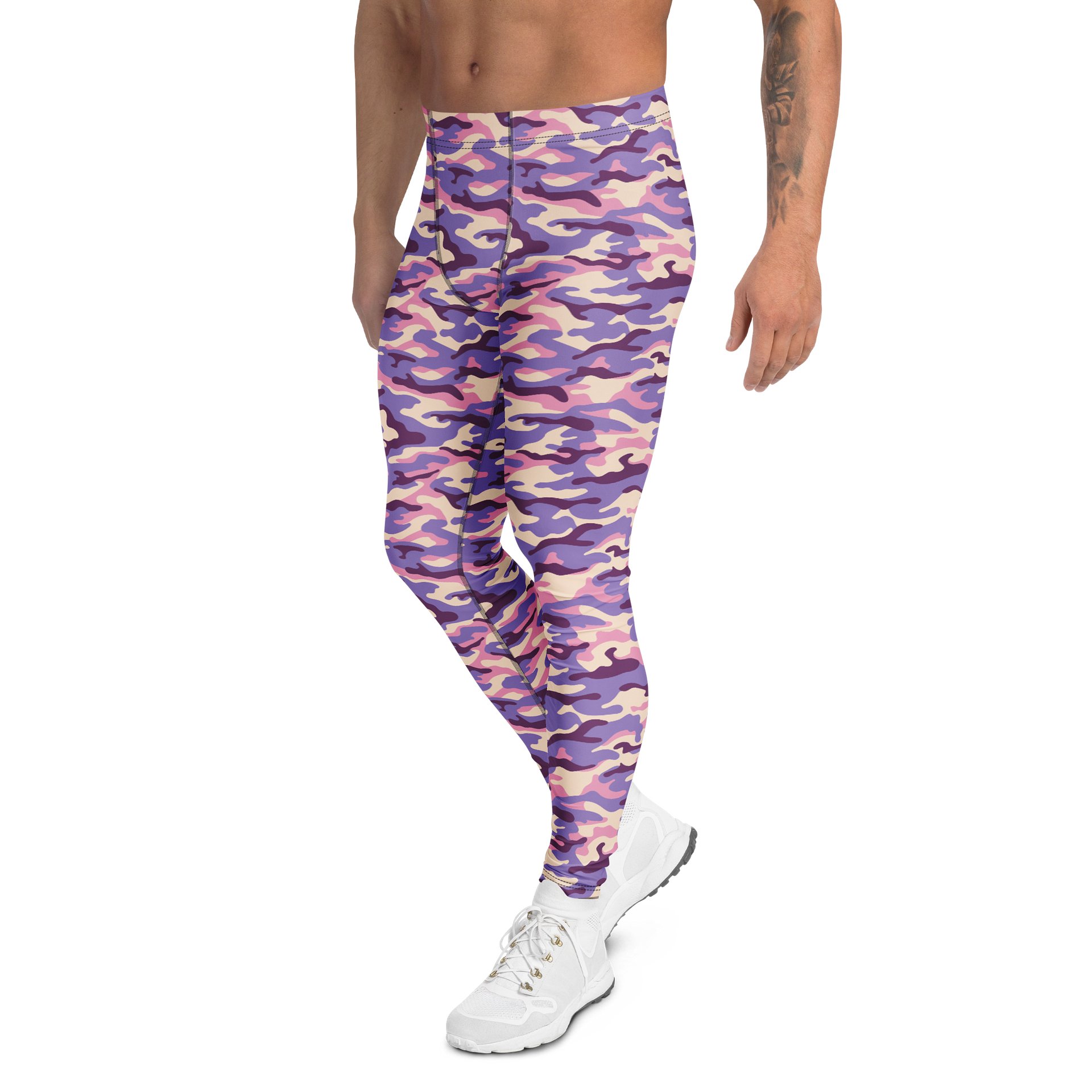 Bold Purple Military Camouflage Men's Leggings product image (4)