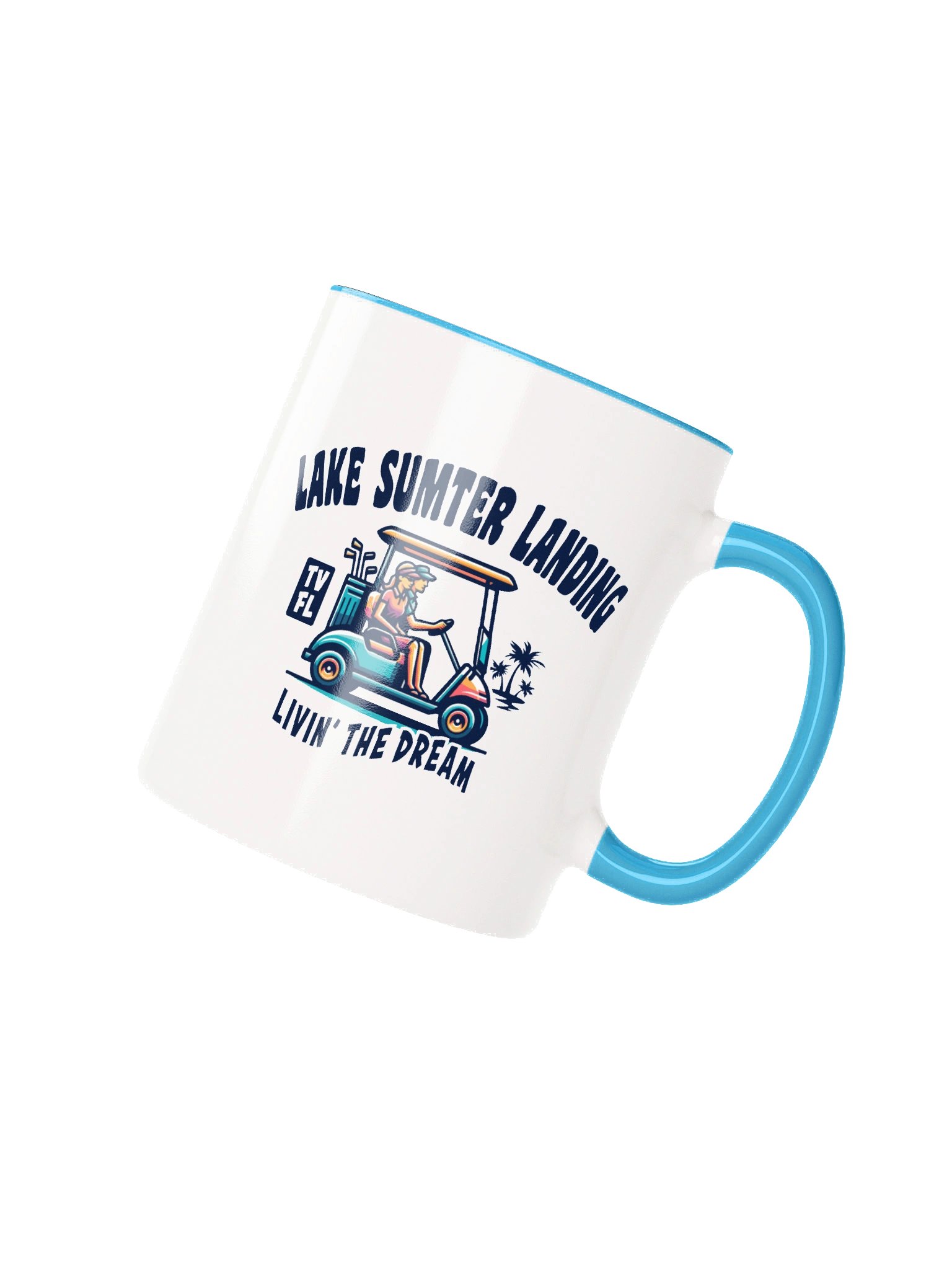 Lake Sumter Landing TV Florida USA Fun Golf Cart Design Coffee Mug product image (2)