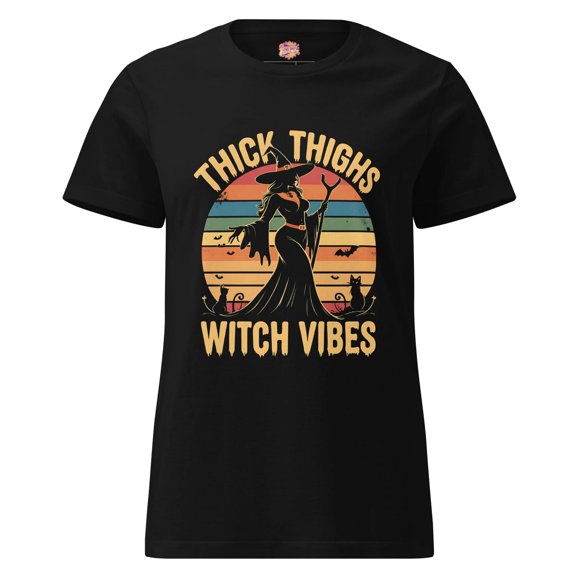 Retro Thick Thighs Witch Vibes T-Shirt product image (3)