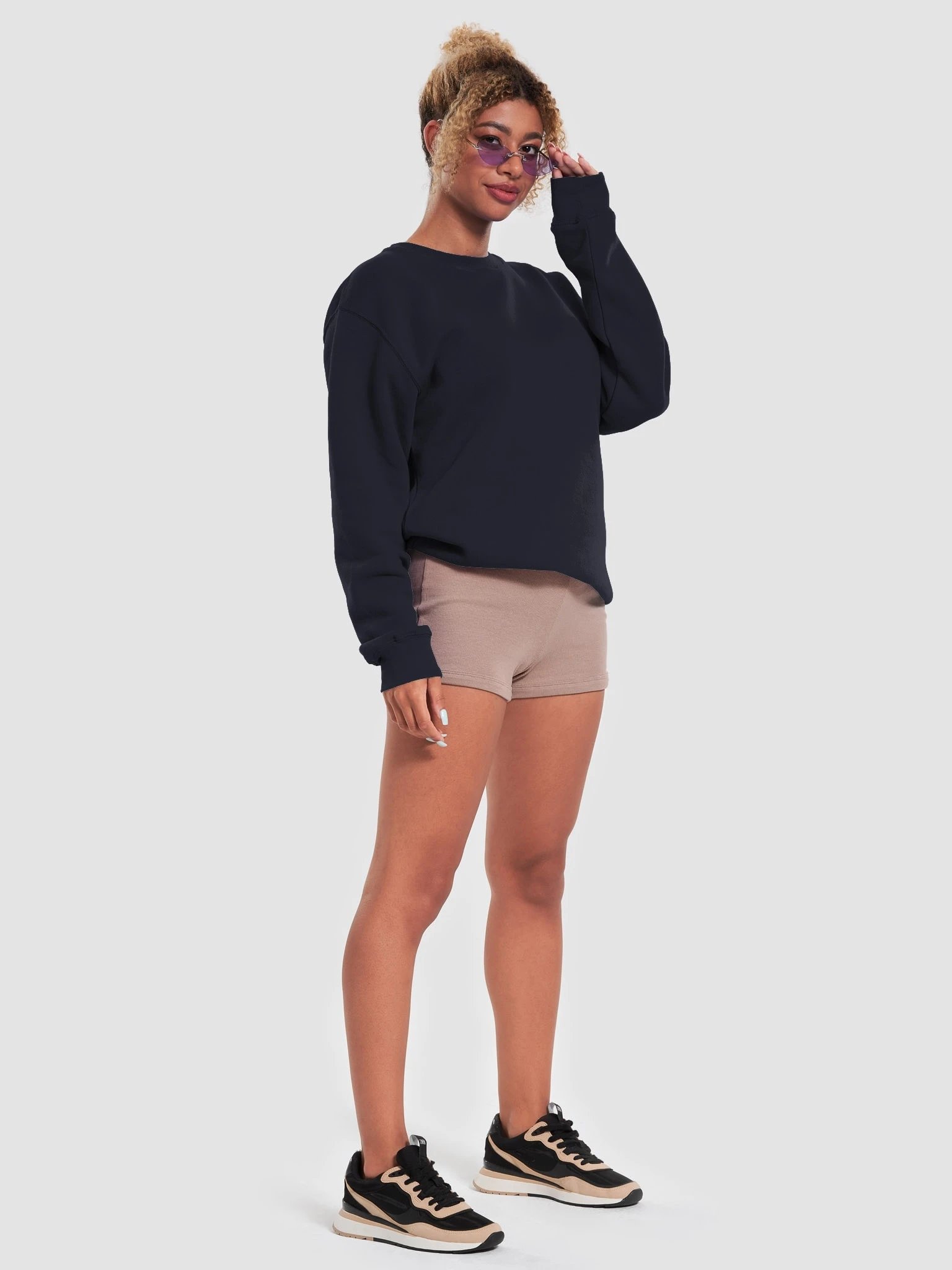 Plain Color Navy Blazer Sweatshirt product image (3)