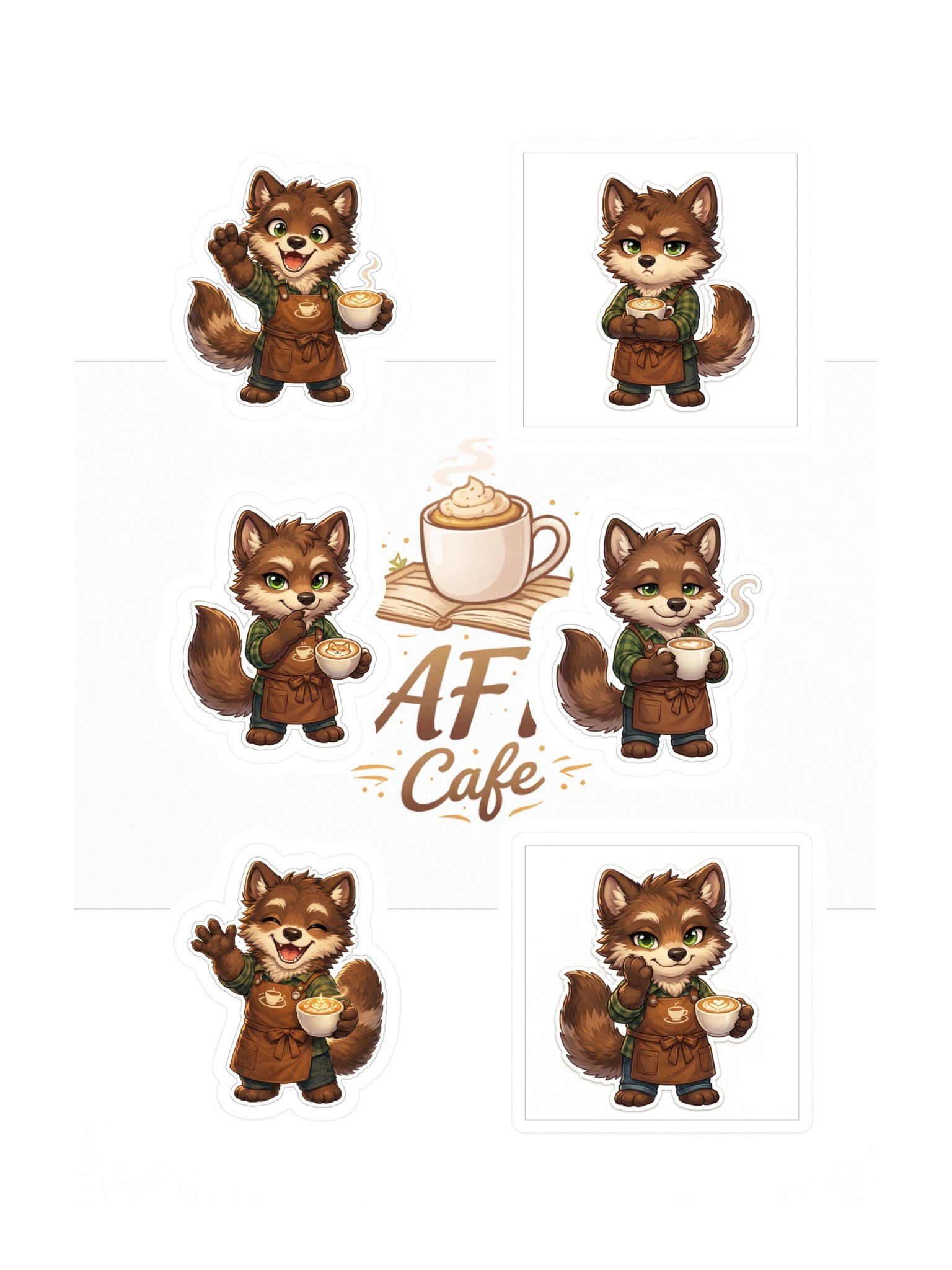 AFK Cafe | Lebaff Barista Sticker Sheet 🦊☕ product image (3)