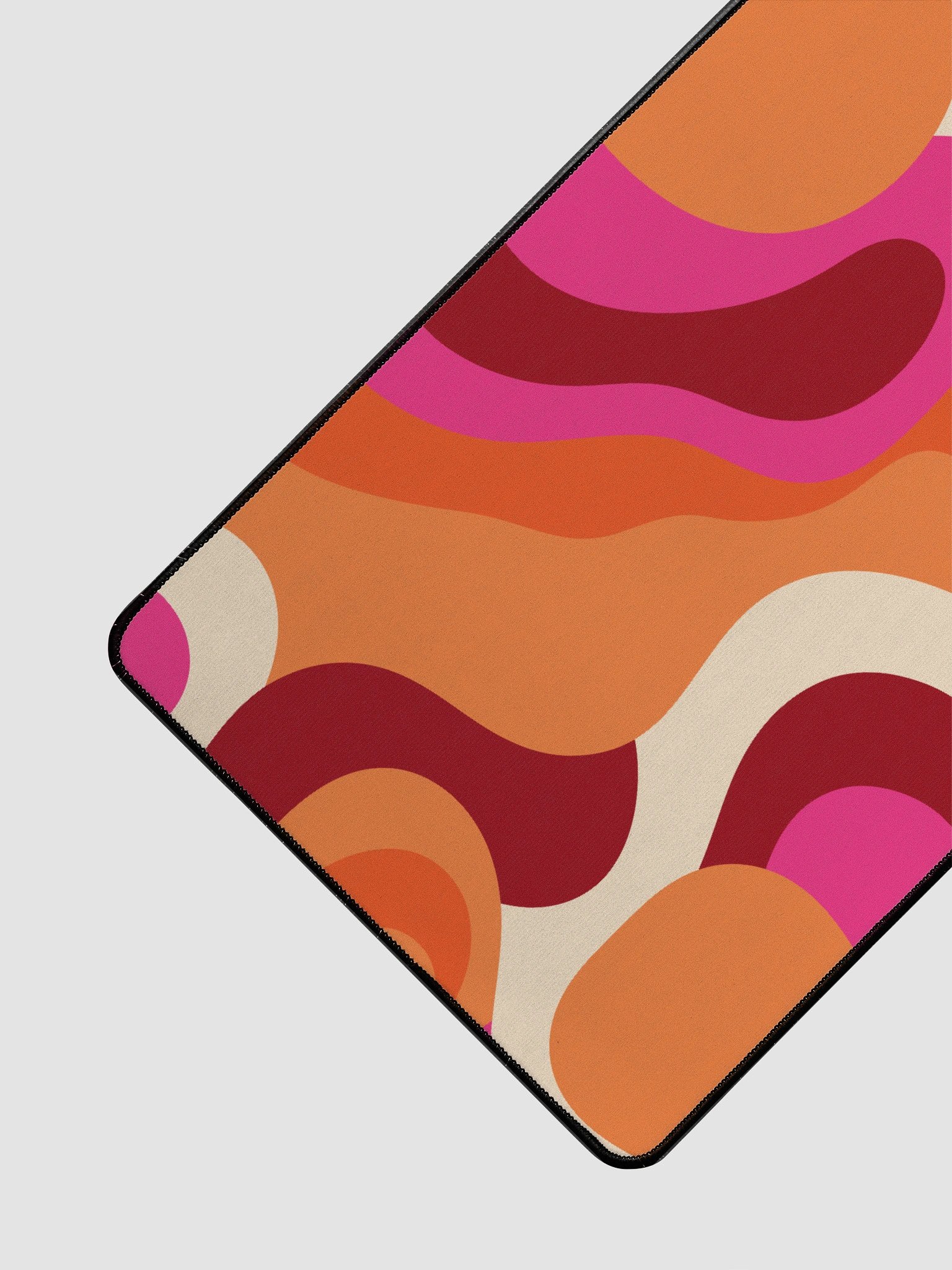 Cute Organic Vibrant Wavy Shapes Desk Mat – 15.5" x 31.5" product image (3)
