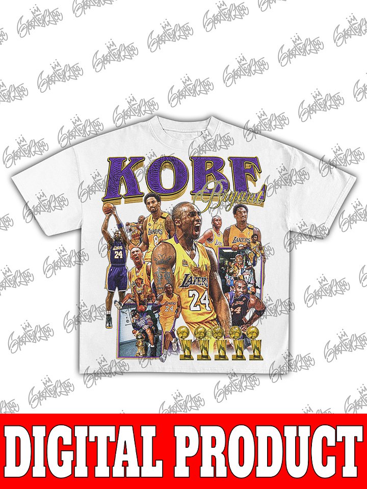 Kobe Bryant Portrait Vintage 90s Bootleg Graphic Design product image (2)