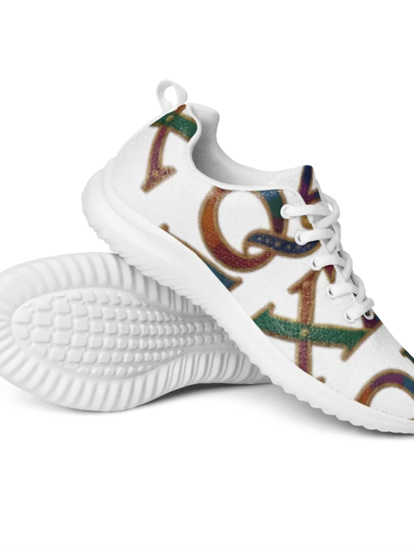 XZAQLI "Jeweled Script" Premium Women's Sneakers (White) product image (3)