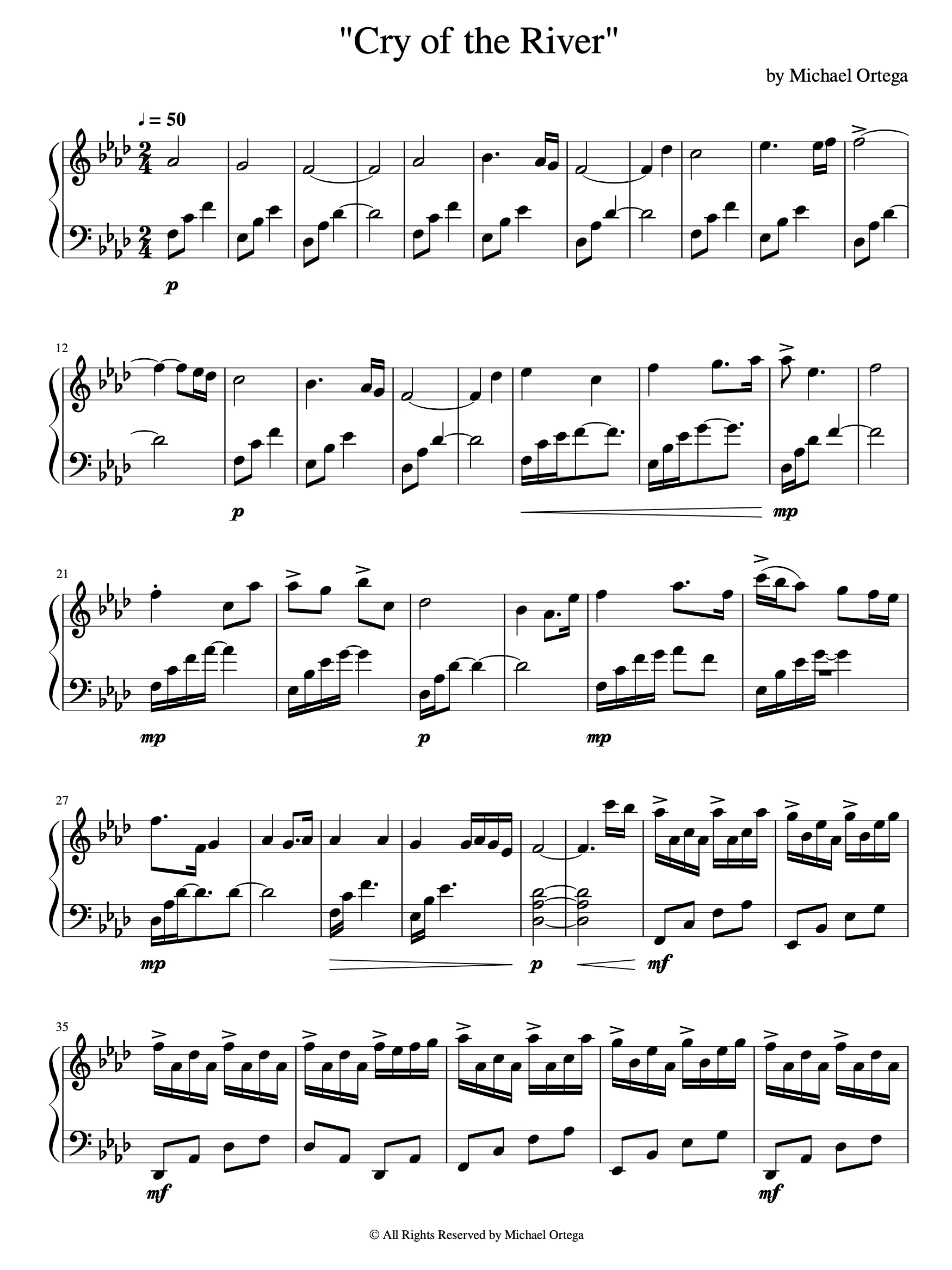 Cry of The River (Digital Score Download) product image (2)