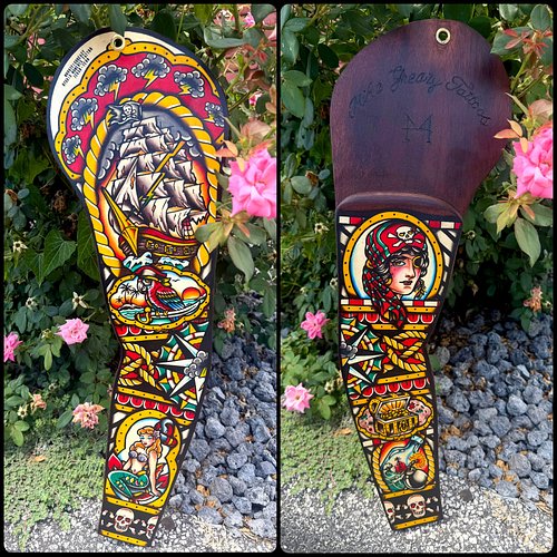 I’m going to start releasing a series of hand-painted sleeve concepts mounted on wooden panels, each one available to tattoo ...