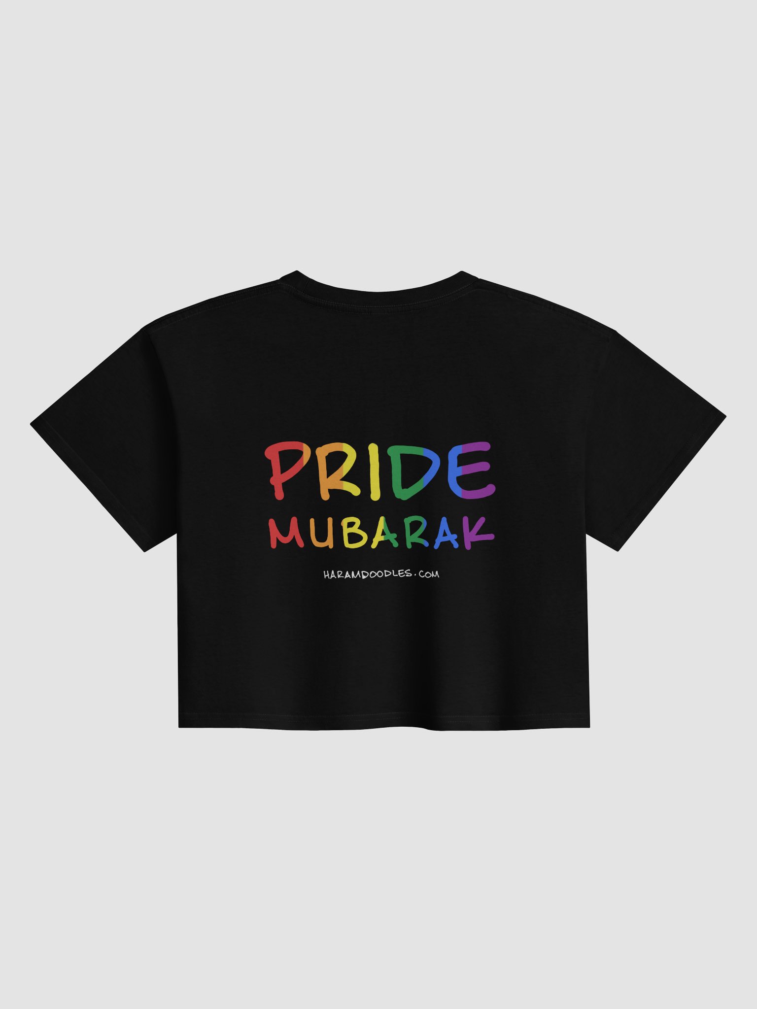 Pride Mubarak Rainbow Flag Crop T-Shirt product image (2)