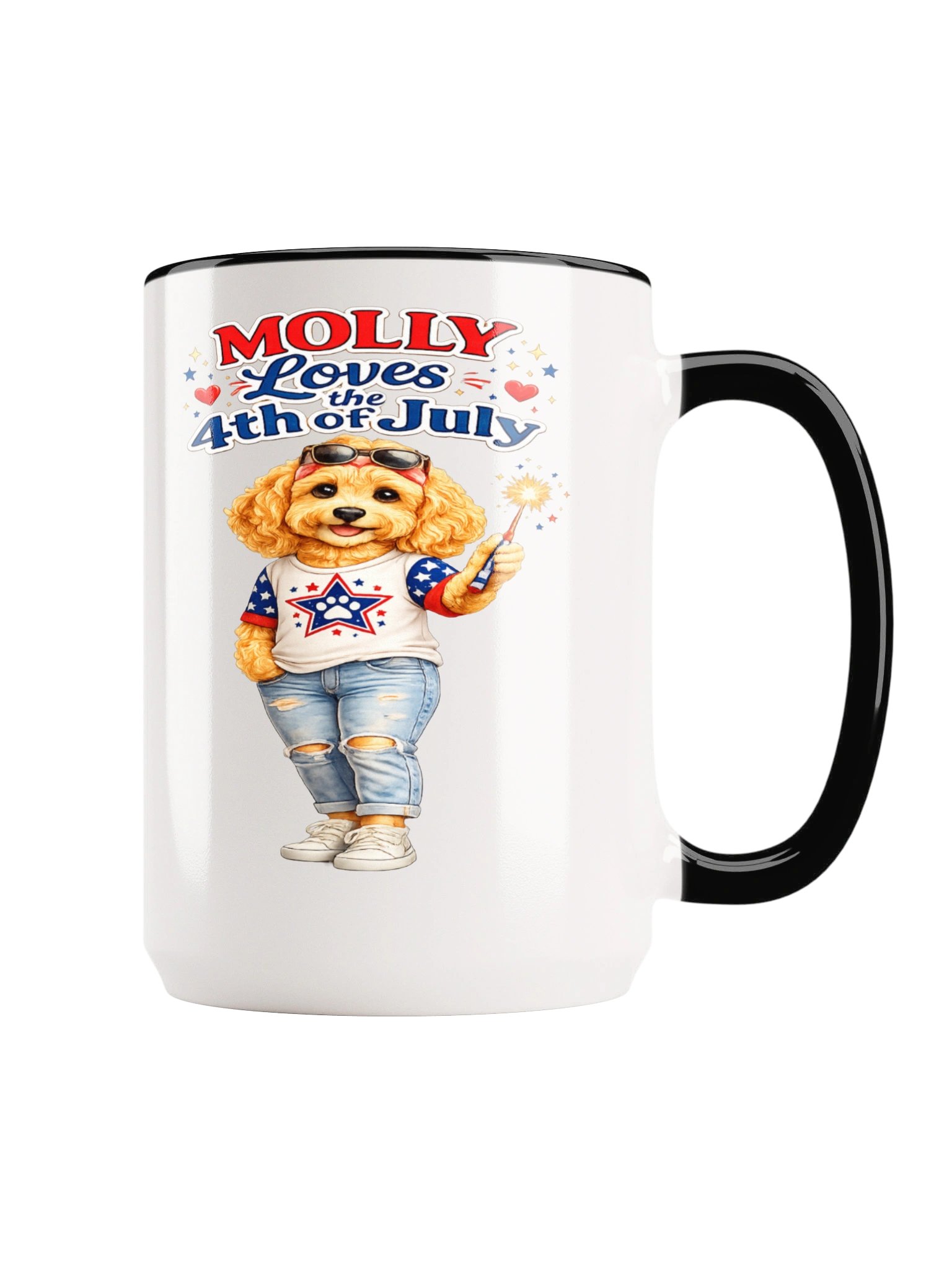 Molly Loves the 4th of July Paw Print Mug product image (5)