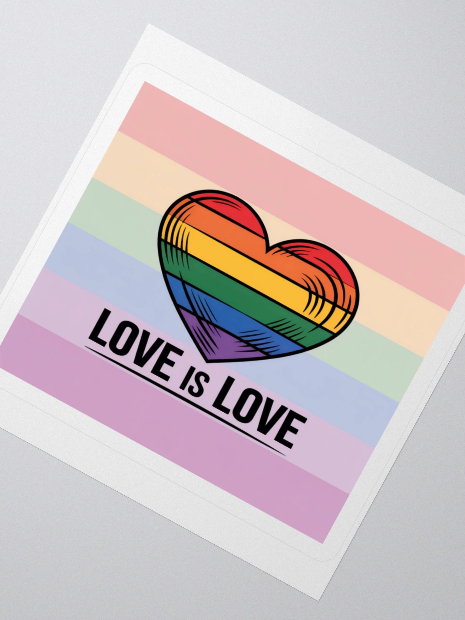 Exclusive "Love is Love" Rainbow Pride Sticker by TDS Music - Celebrate Inclusivity product image (6)