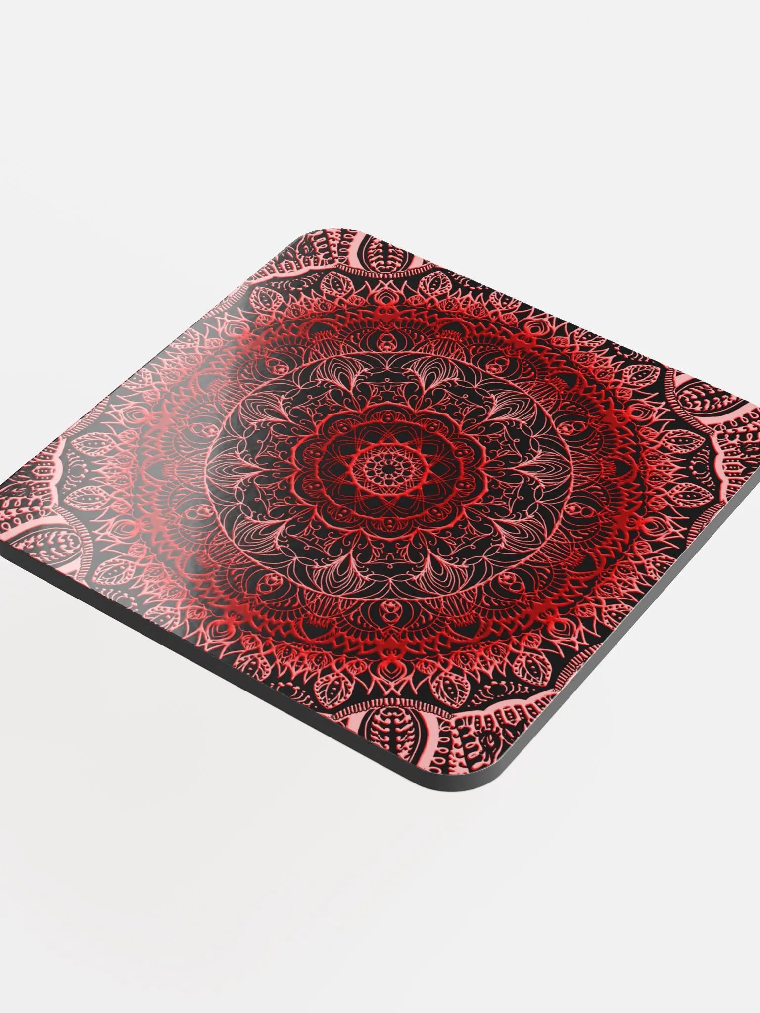 Symmetry in Red: Mandala Cork Coaster product image (4)