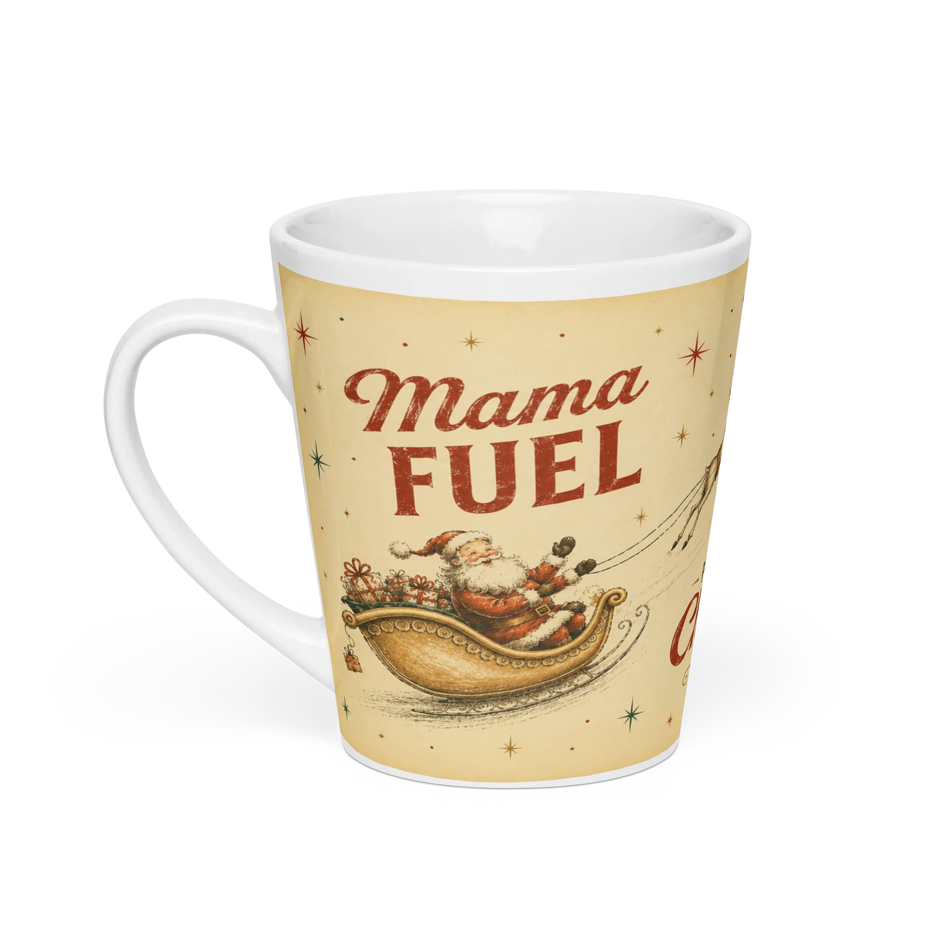 Mama Fuel – Powered by Christmas Retro Latte Christmas Mug product image (1)