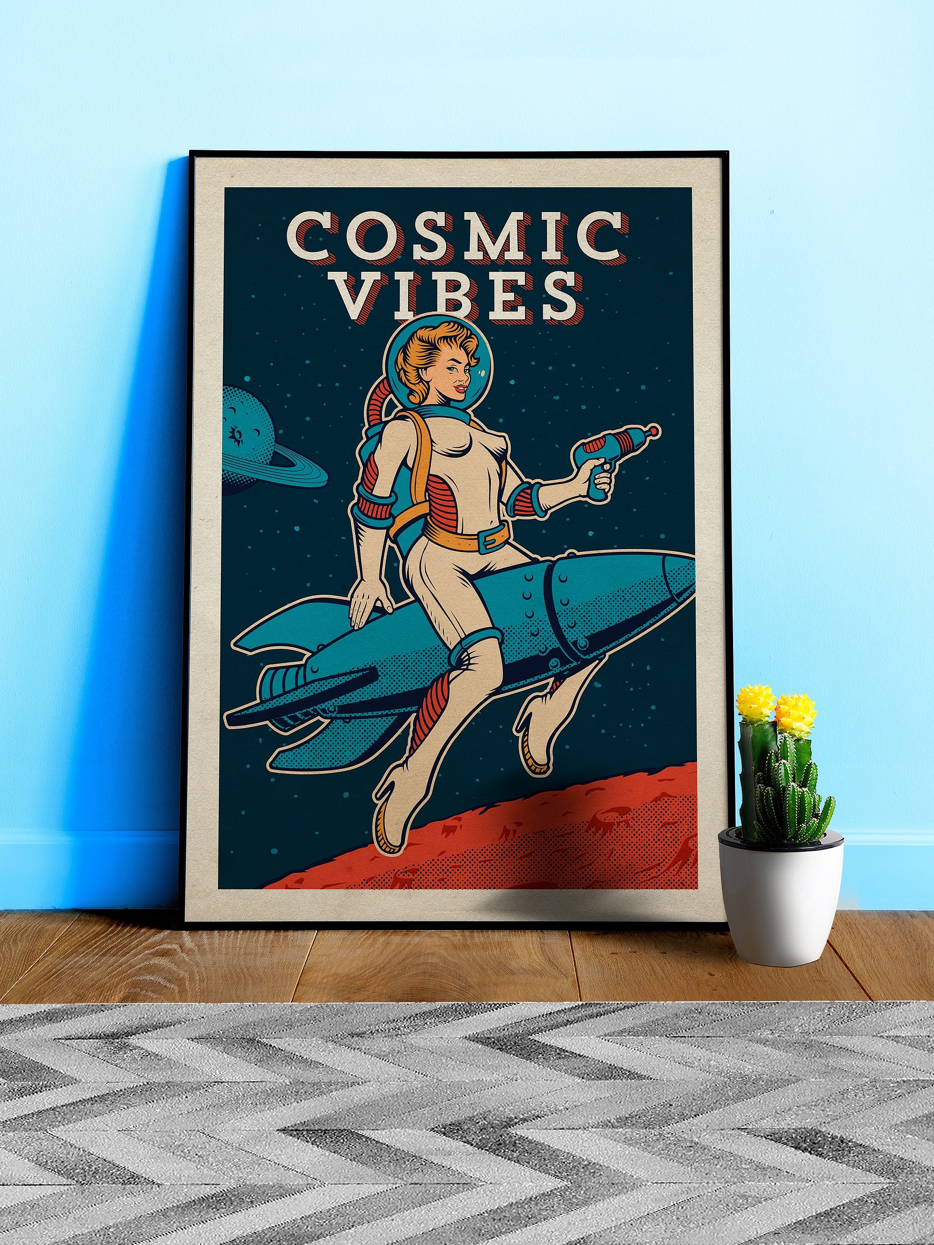 Female cosmic vibes — Vintage space poster product image (1)