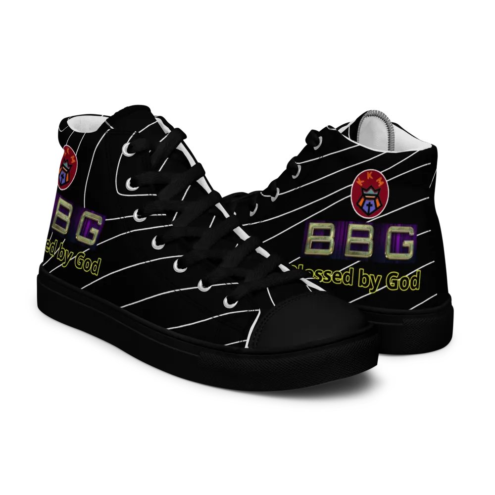 BBG Black Pinstripe High Tops - Black Soles product image (7)