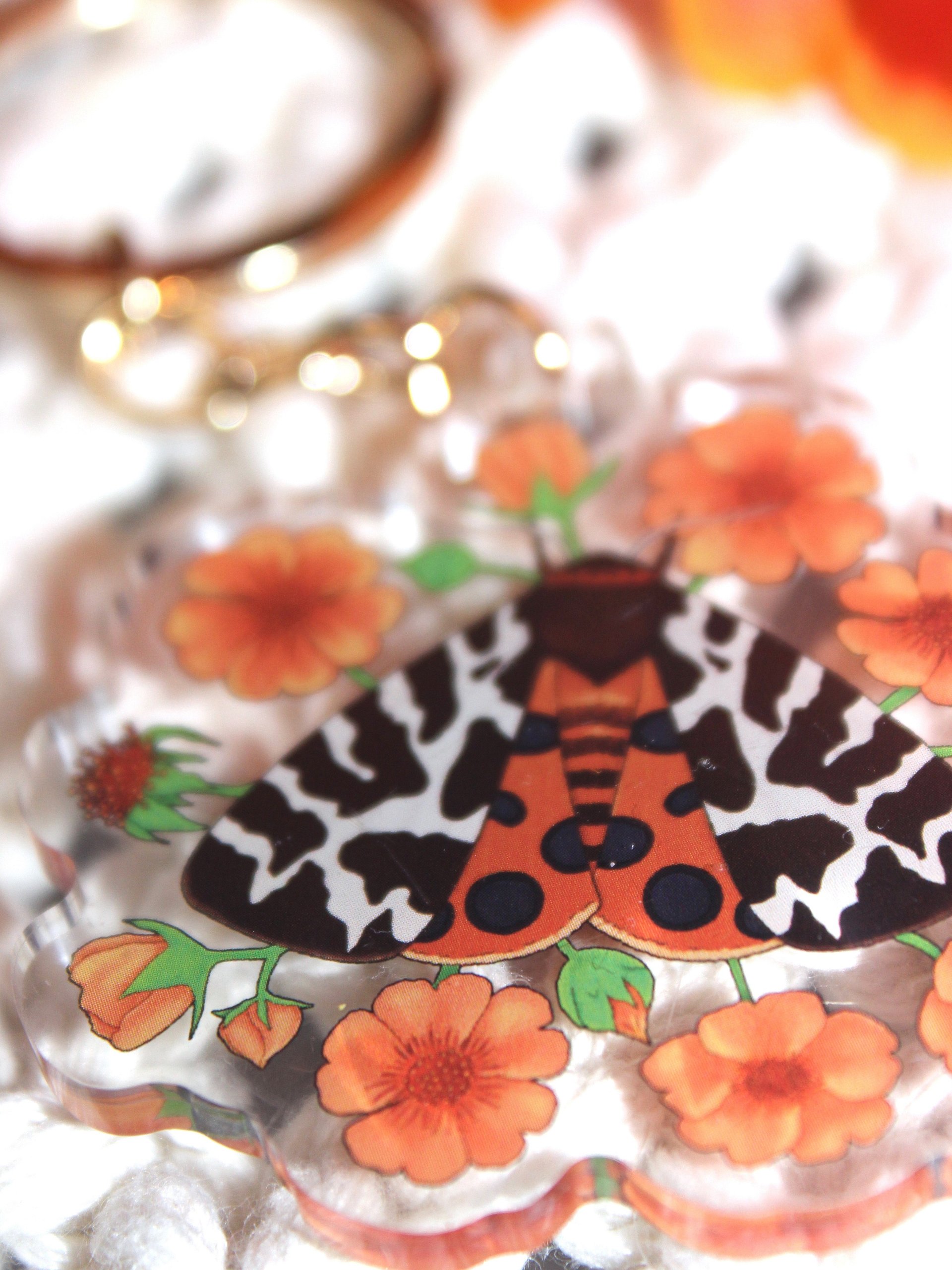 Floral Garden Tiger Moth Acrylic Keychain product image (4)