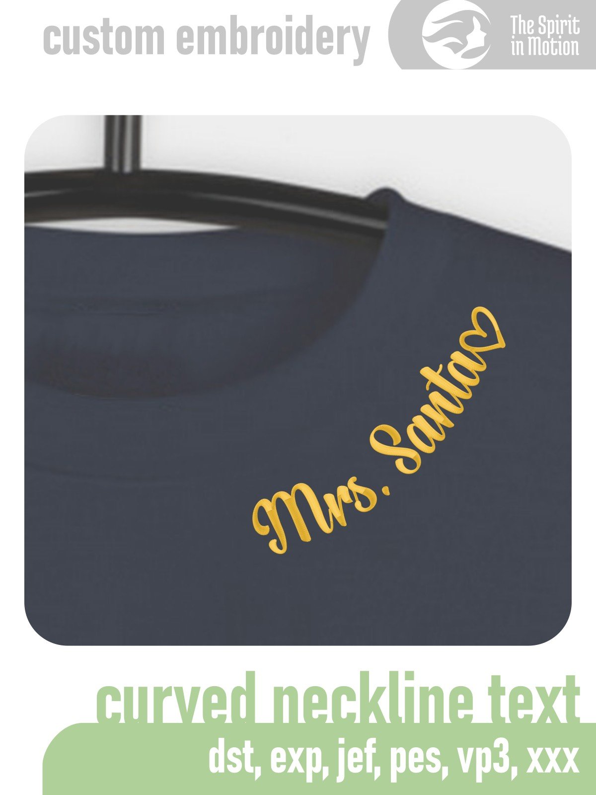 Custom Curved Neckline Embroidery Design product image (1)