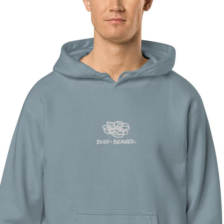 BUSY-BRAINED embroidered pigment hoodie product image (1)