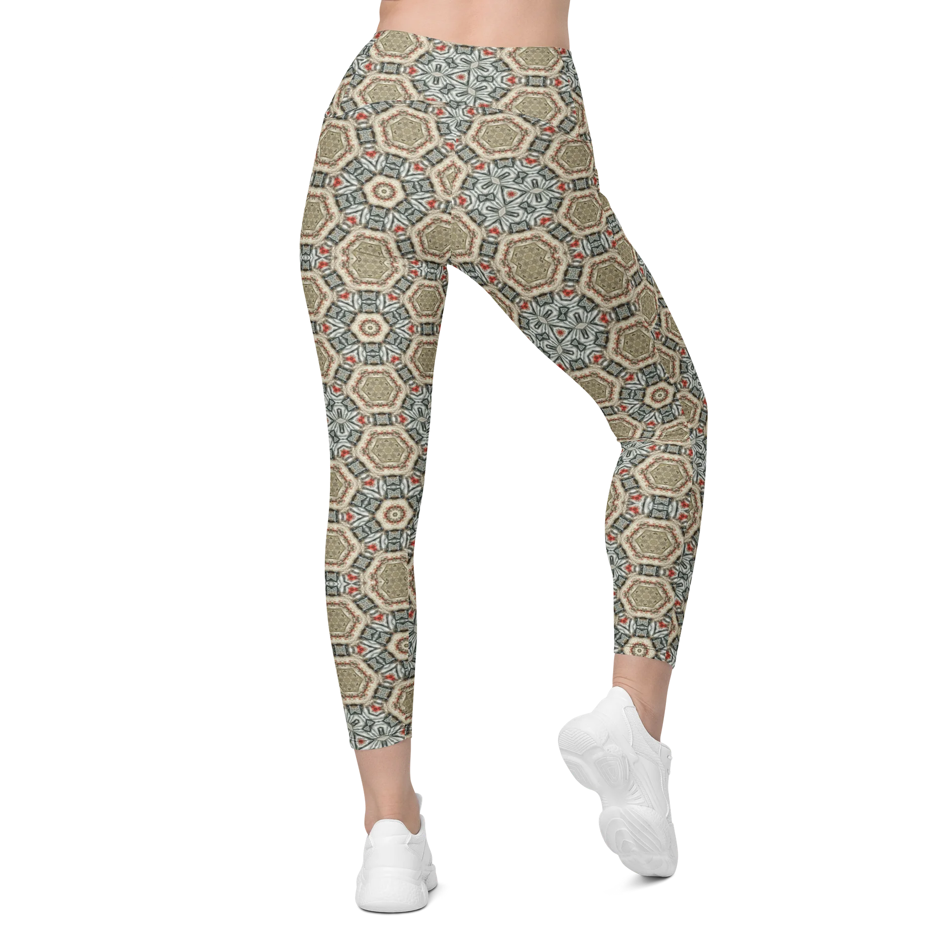 Geometric Floral Tile Pocket Leggings product image (7)