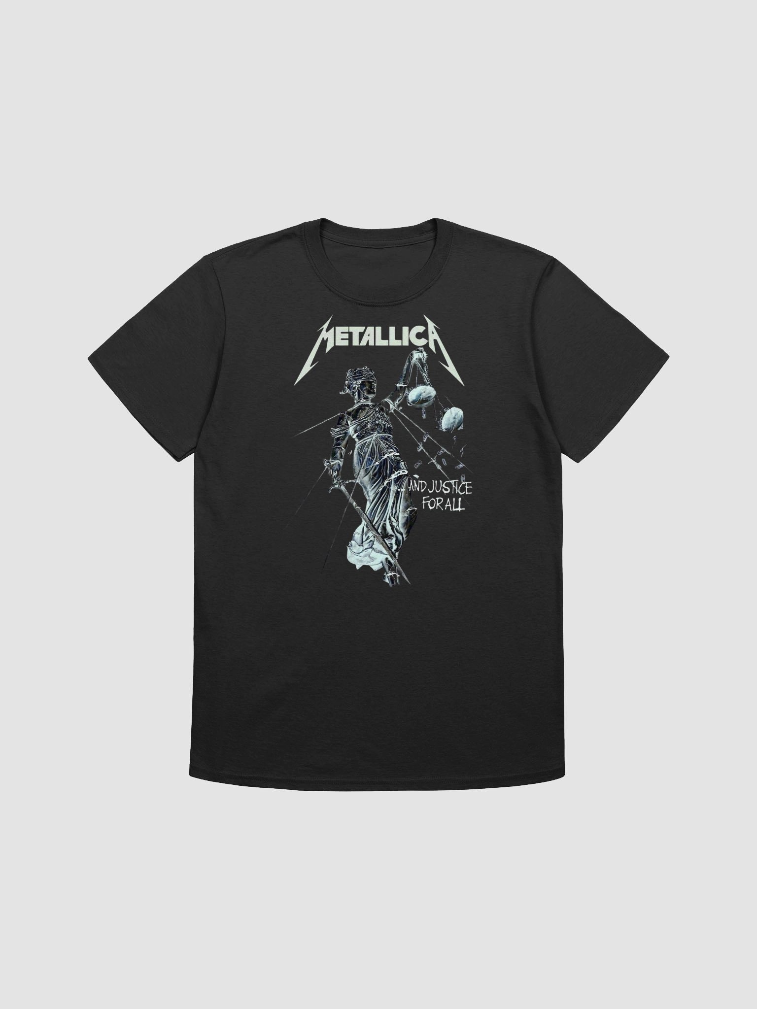 Metallica And Justice For All T-Shirt Lady Justice Album Art | Dark Grey Heavy Metal Graphic Tee | 1988 Thrash Metal Collector Shirt product image (3)