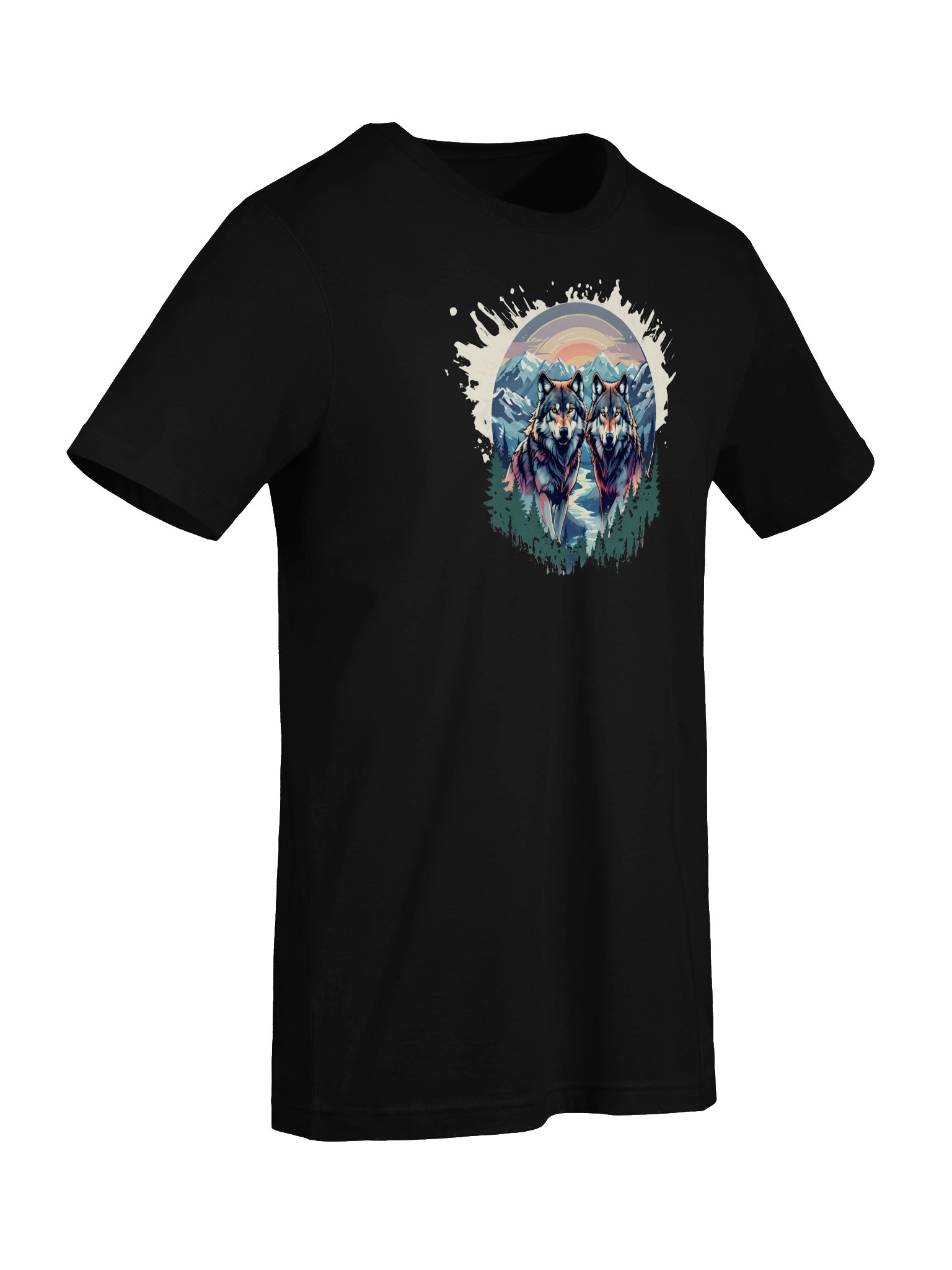 Twin Wolves Sunset Mountain Tee product image (3)