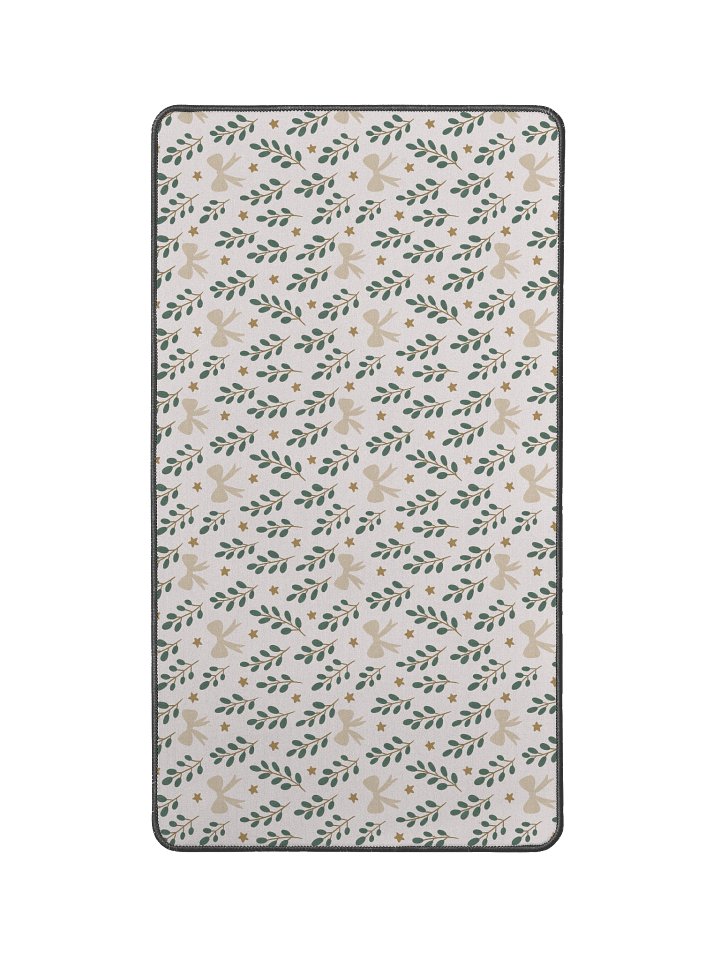 Ribbons & stars botanical Christmas desk mat. Premium holiday workspace mat product image (1)