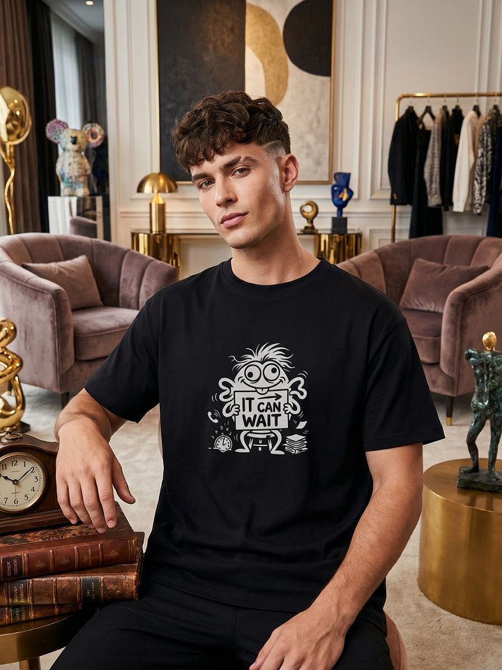 It Can Wait T-Shirt, Night Anxiety Minimalist Tee, Overthinking Relief Shirt, Sleep Mindset Clothing, Calm Mind Gift, Stress Relief Apparel product image (2)