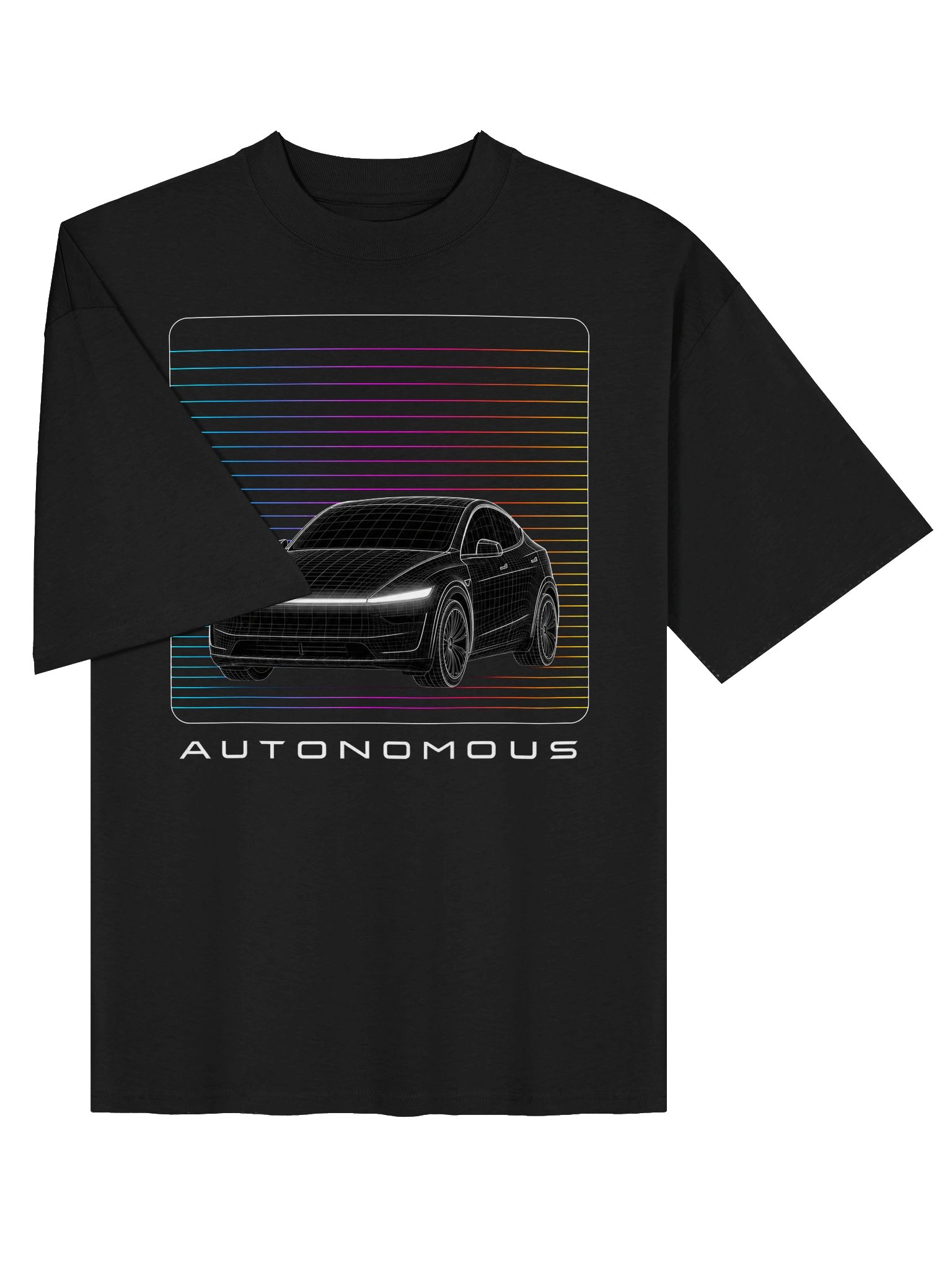 AUTONOMOU Neon Wireframe Graphic Tee product image (3)