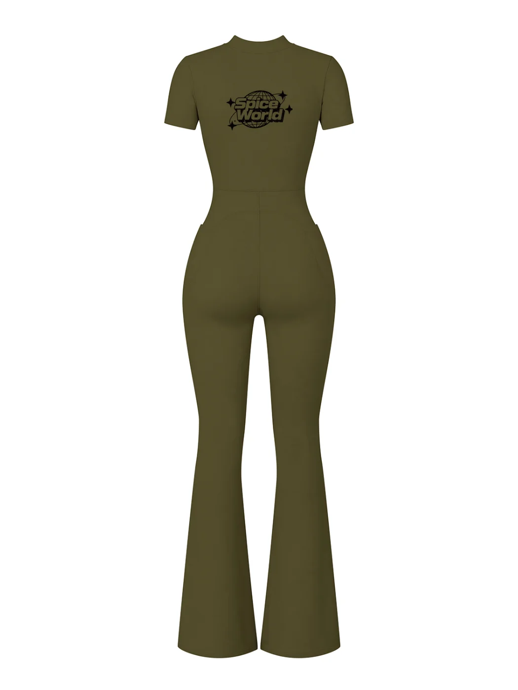 Women’s Tight Flared Leg Quarter-Zip Jumpsuit product image (8)