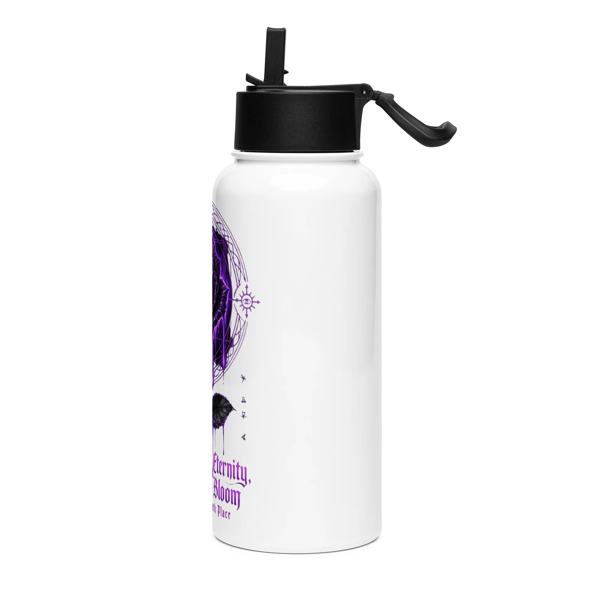 Neon Gothic Rose 32oz Straw Bottle product image (3)