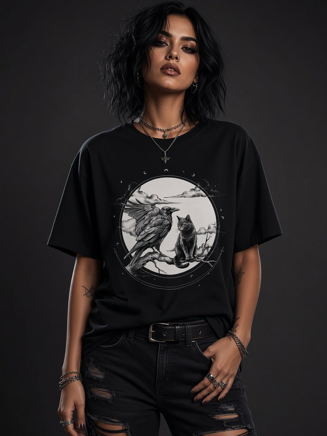 The Midnight Secret // Raven & Familiar Heavyweight Tee product image (1)