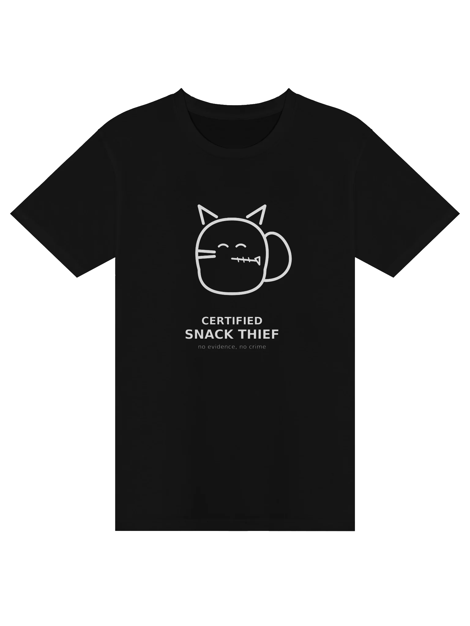 Certified Snack Thief – No Evidence, No Crime – Funny Cat T-Shirt product image (5)