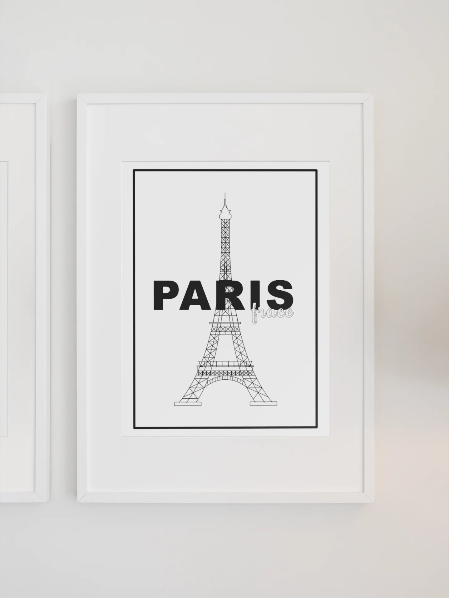 Eiffel Tower Line Art Print, Paris France Minimalist Poster, Elegant Black and White Landmark Illustration, Chic Parisian Wall Decor product image (1)